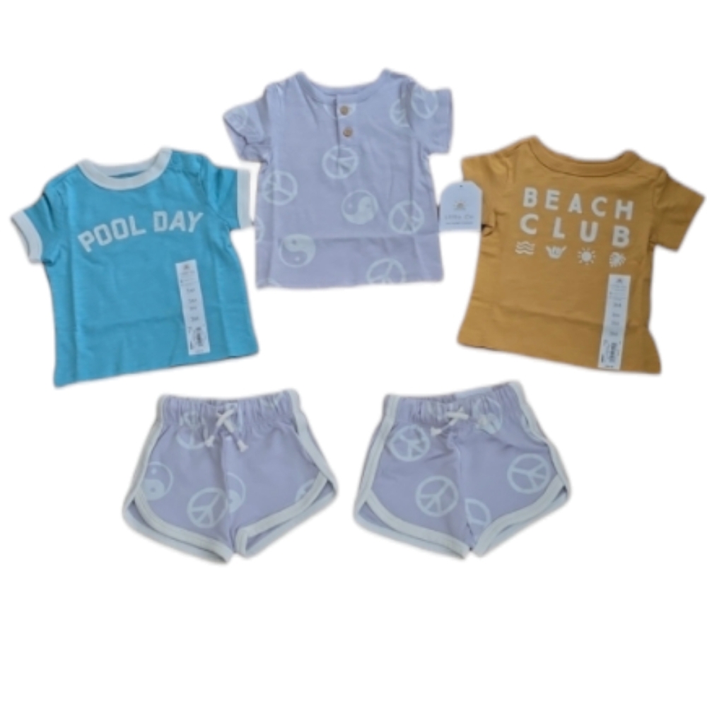 LITTLE CO BY LAUREN CONRAD BRAND BABY GIRL SHORTS TEE-SHIRT BUNDLE SIZE 3 MONTHS